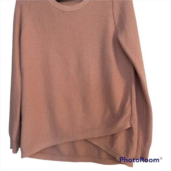 SOLD. Madewell | Wrap waffle knit rose pink sweater - Picture 4 of 10